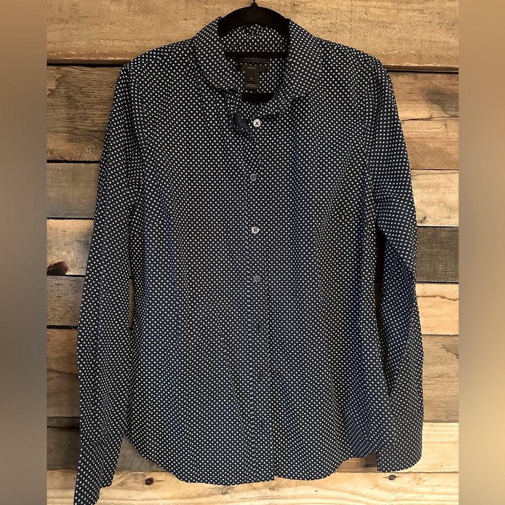 J.Crew women’s collared button up navy shirt NWT